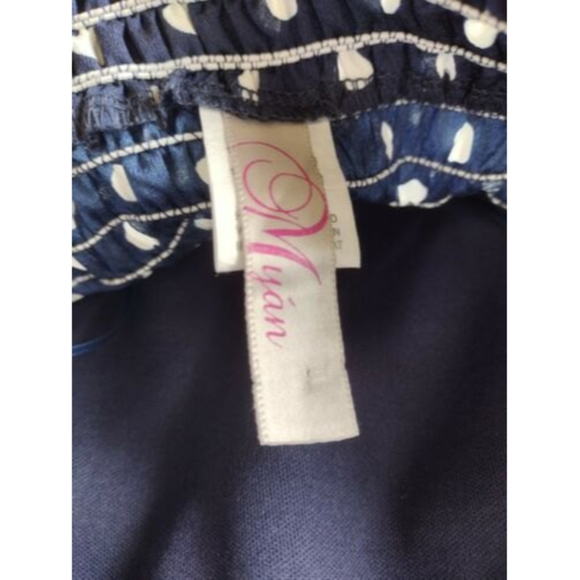 Women's Polka‎ Dot Dress Strapless Medium Blue White Myán - Picture 8 of 8